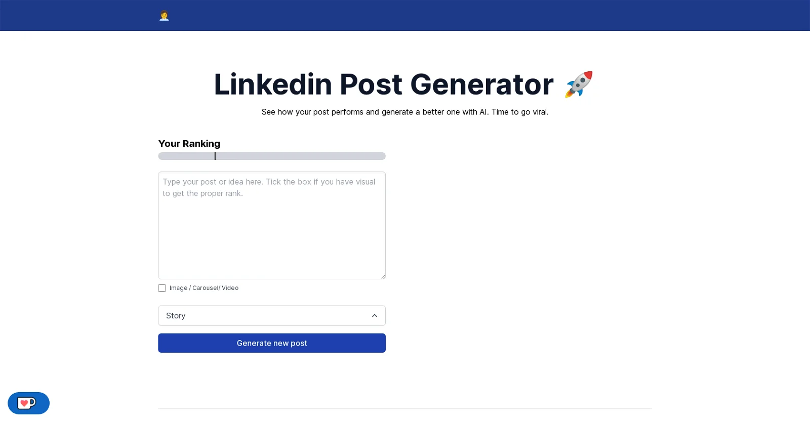 LinkedIn Post Generator screenshot