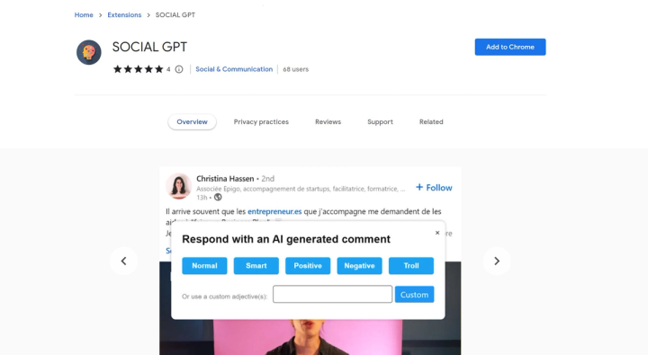 Social GPT screenshot
