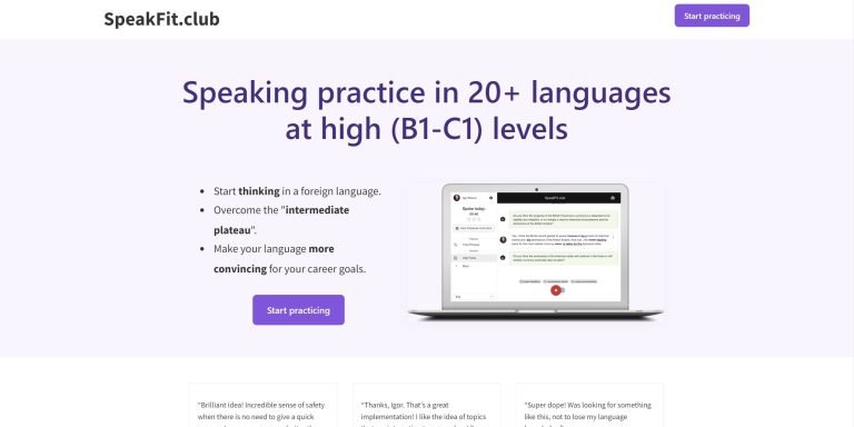 SpeakFit.club screenshot
