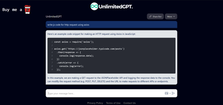 UnlimitedGPT screenshot