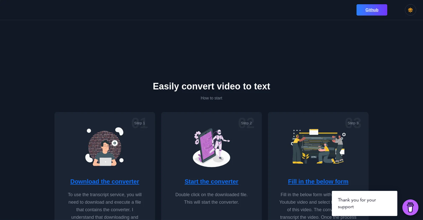 Video2text screenshot