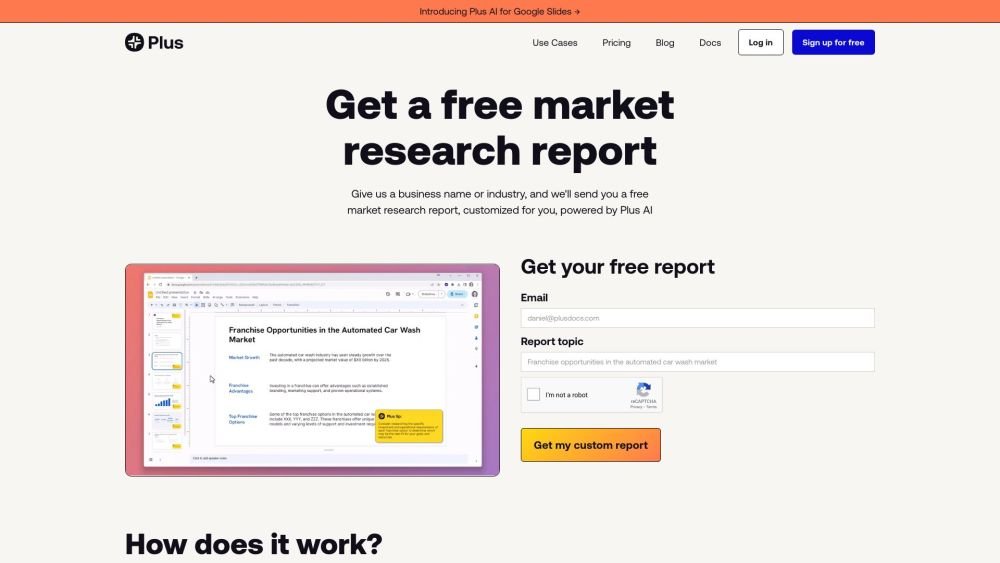 Plus AI for Market Research screenshot