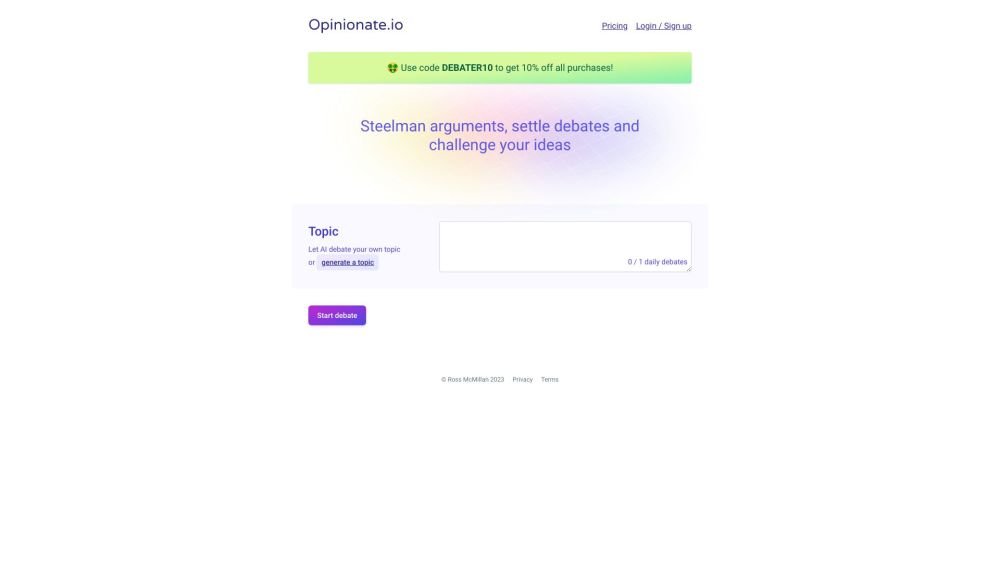 Opinionate screenshot