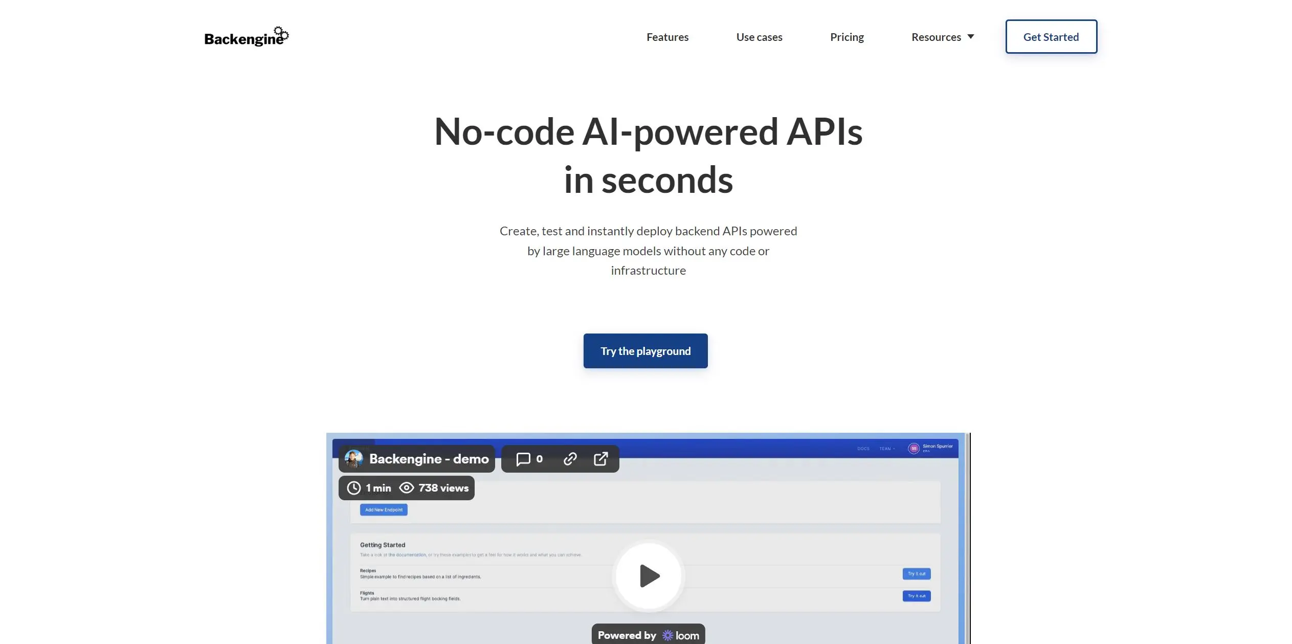 Backengine screenshot