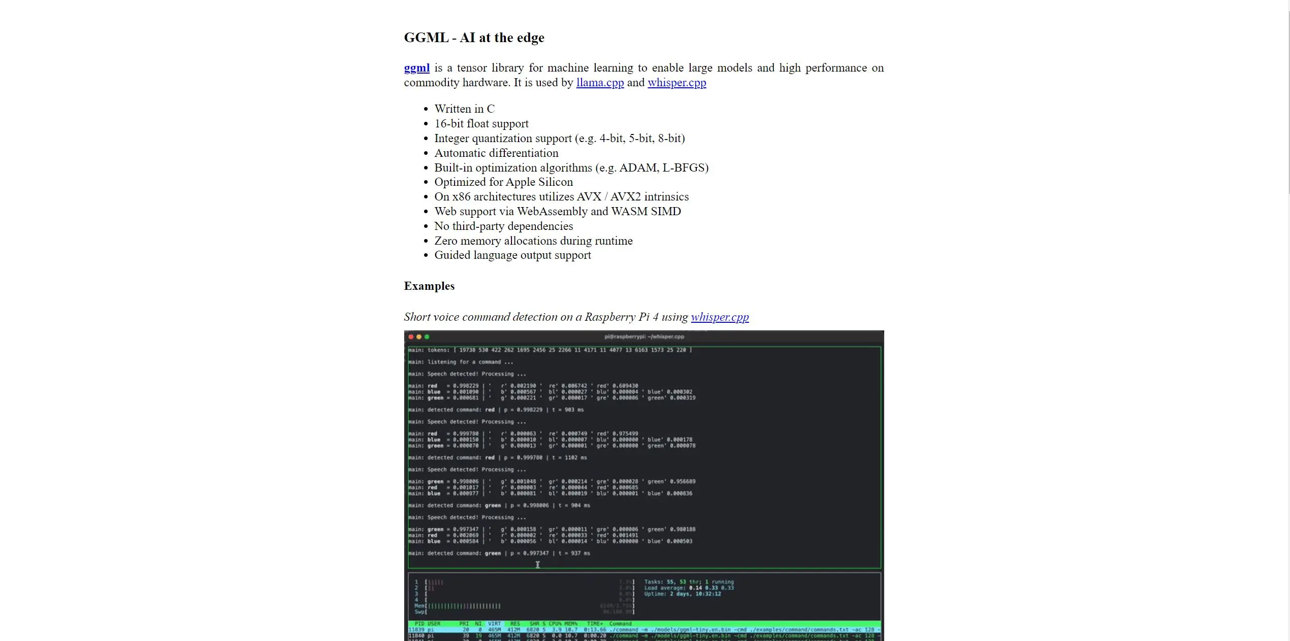 GGML screenshot