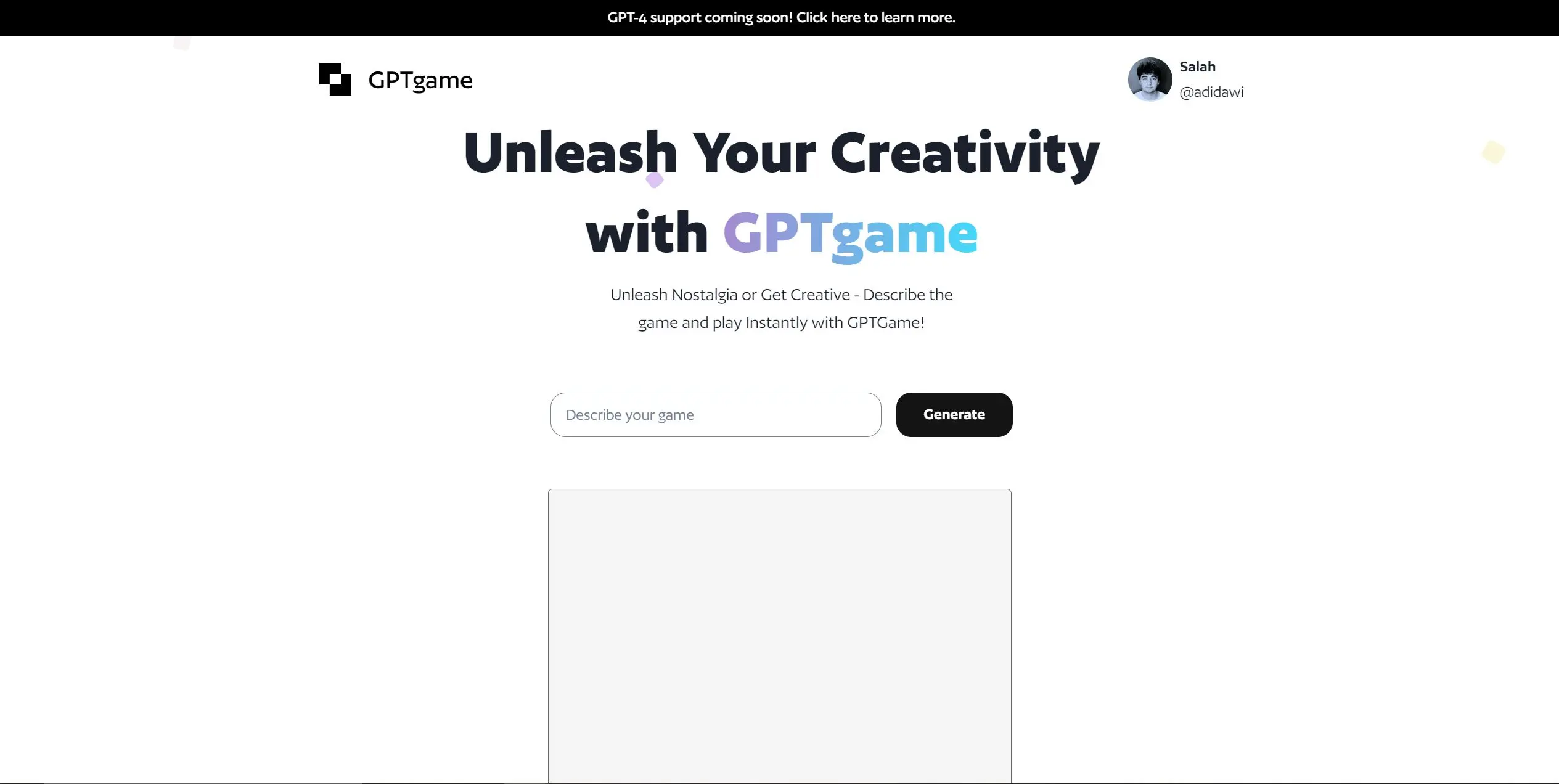 GPTGame screenshot