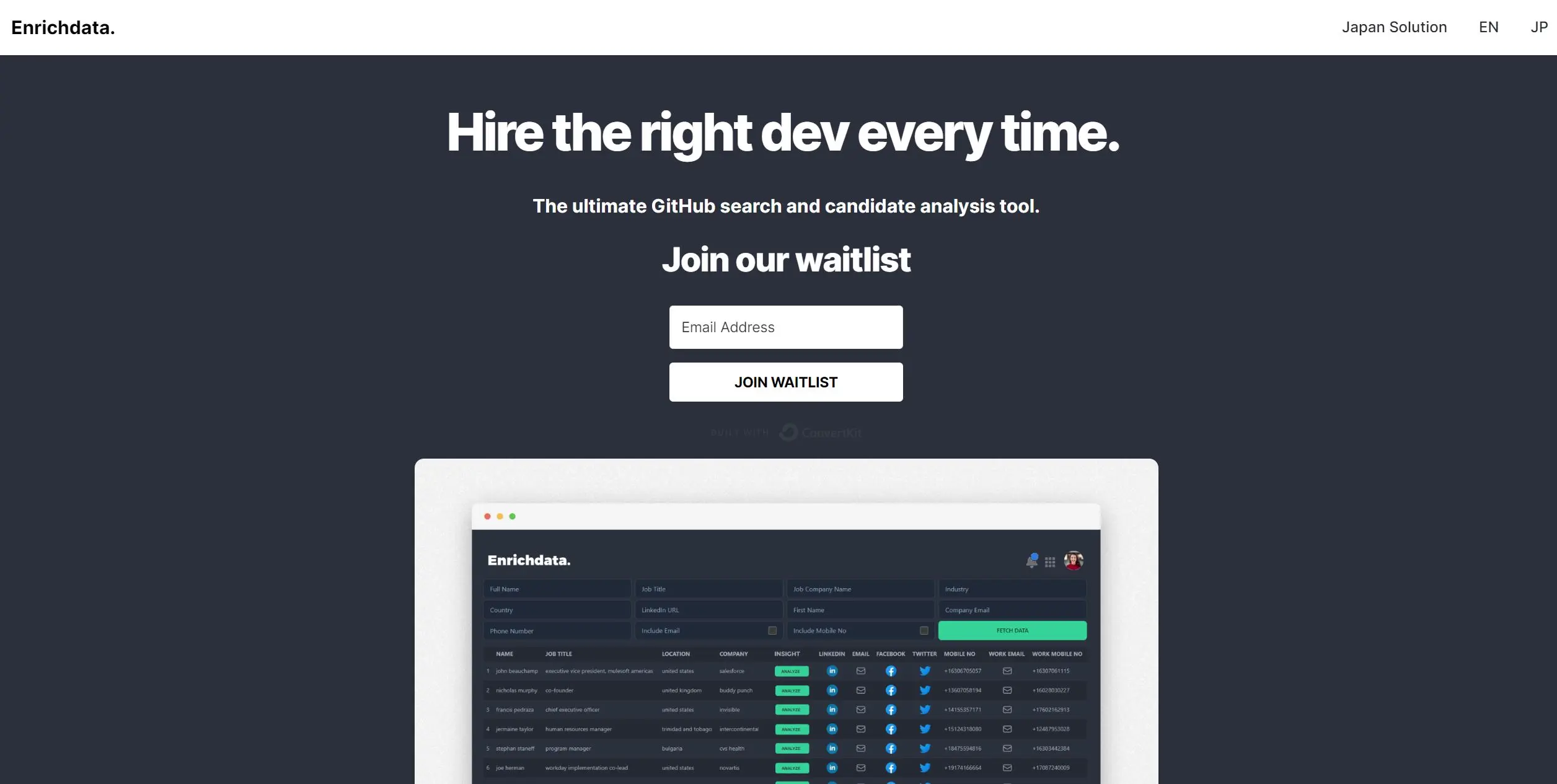 Enrichdata screenshot