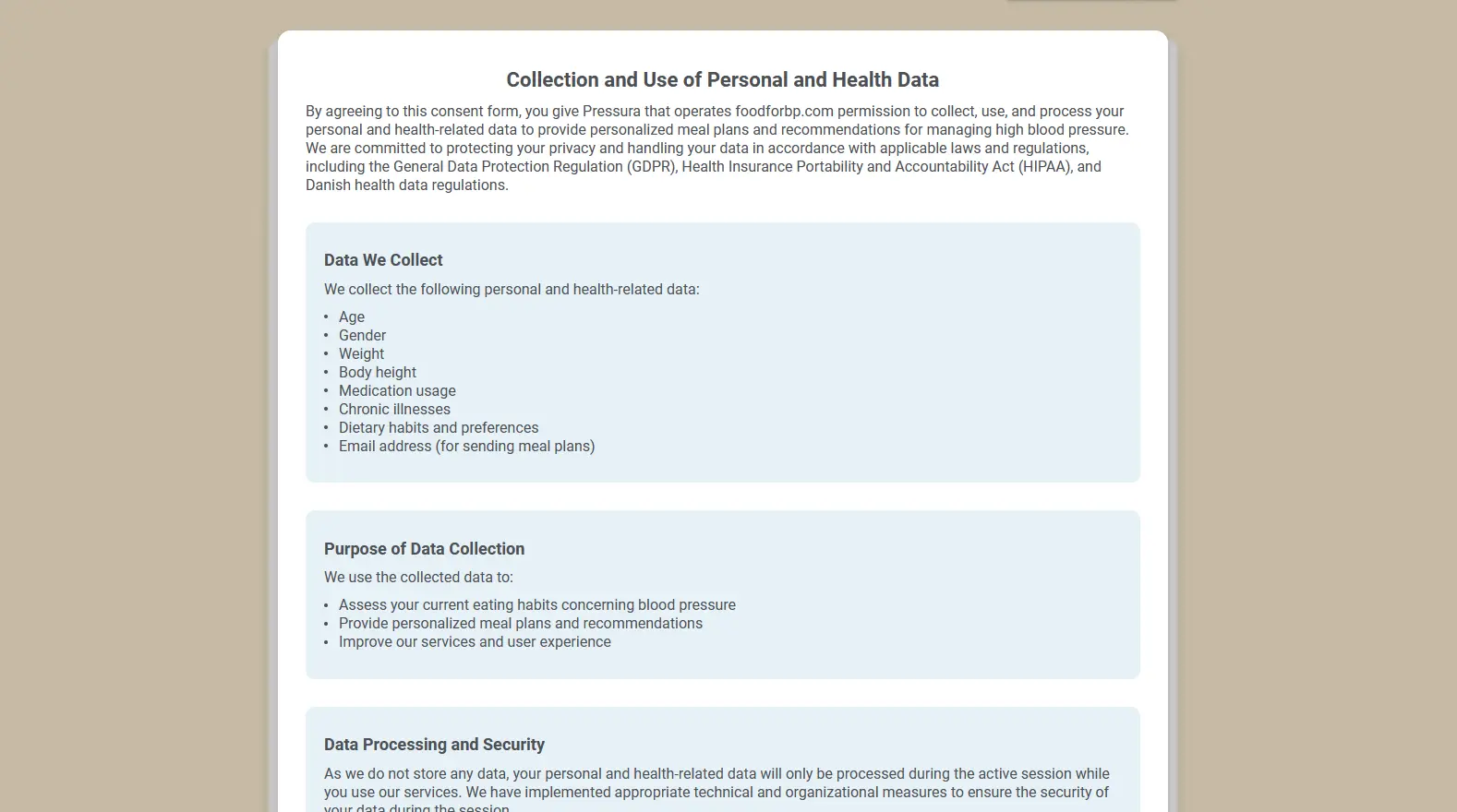 Food for Blood Pressure screenshot