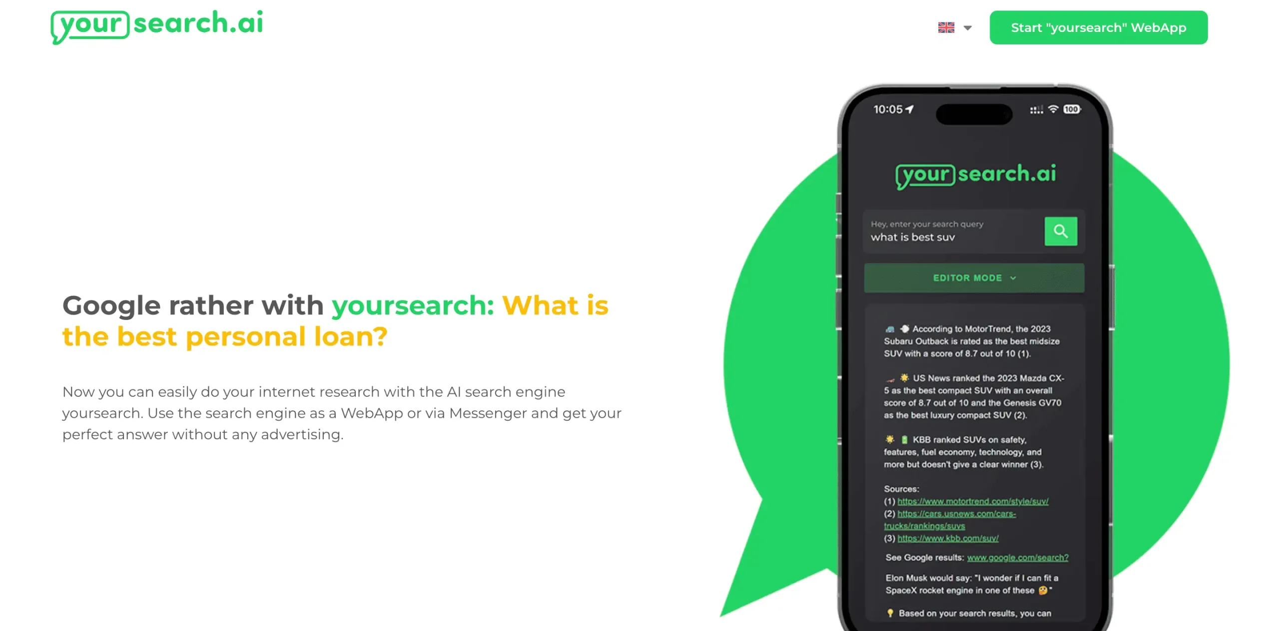 Yoursearch.ai screenshot