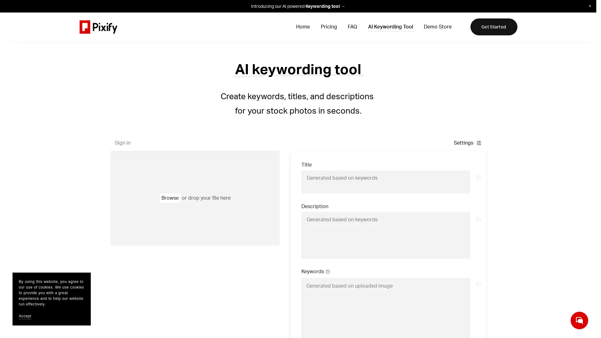 AI Keywording Tool screenshot