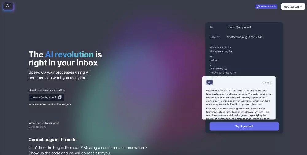 Alby.email screenshot