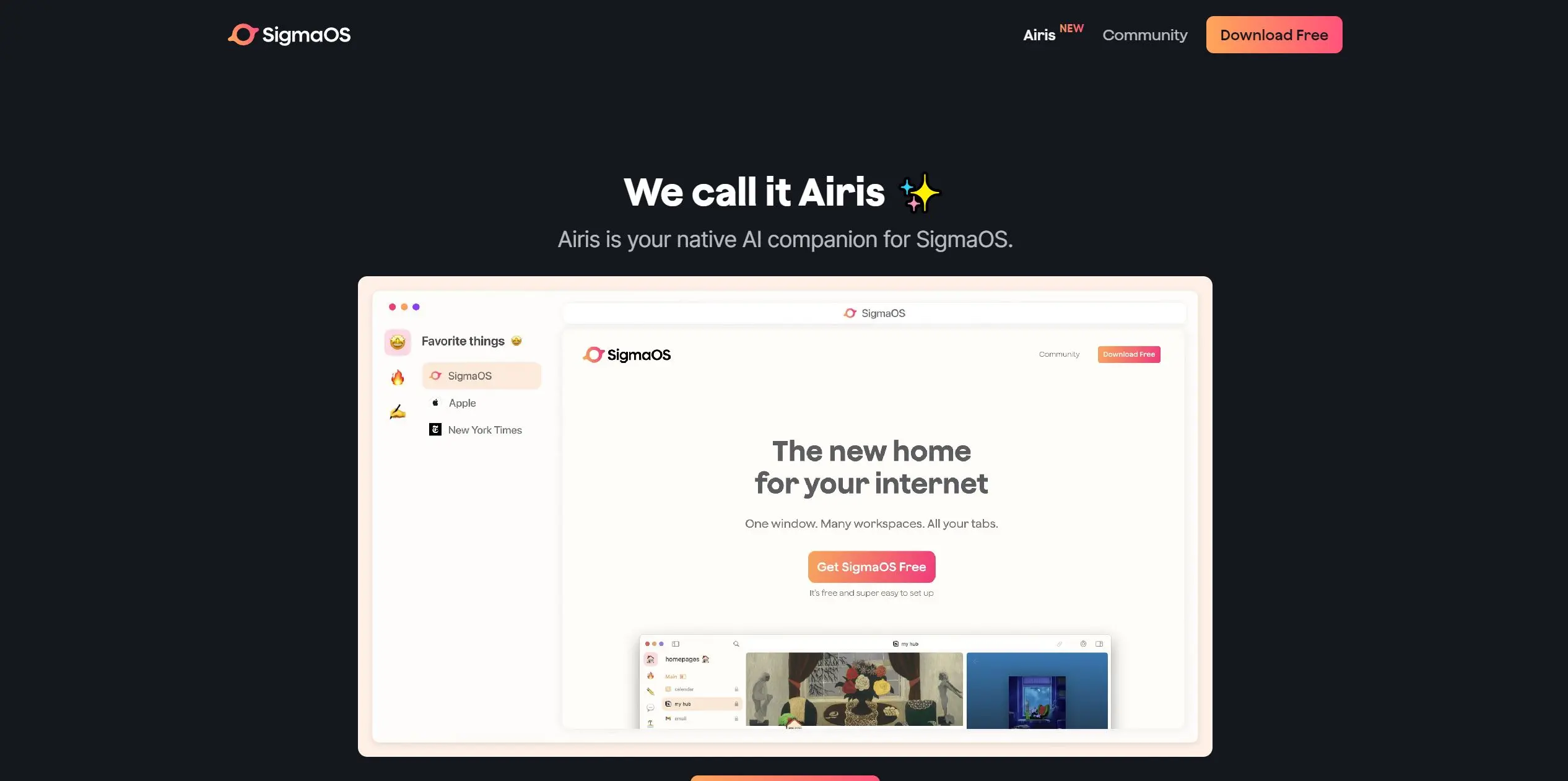 SigmaOS screenshot