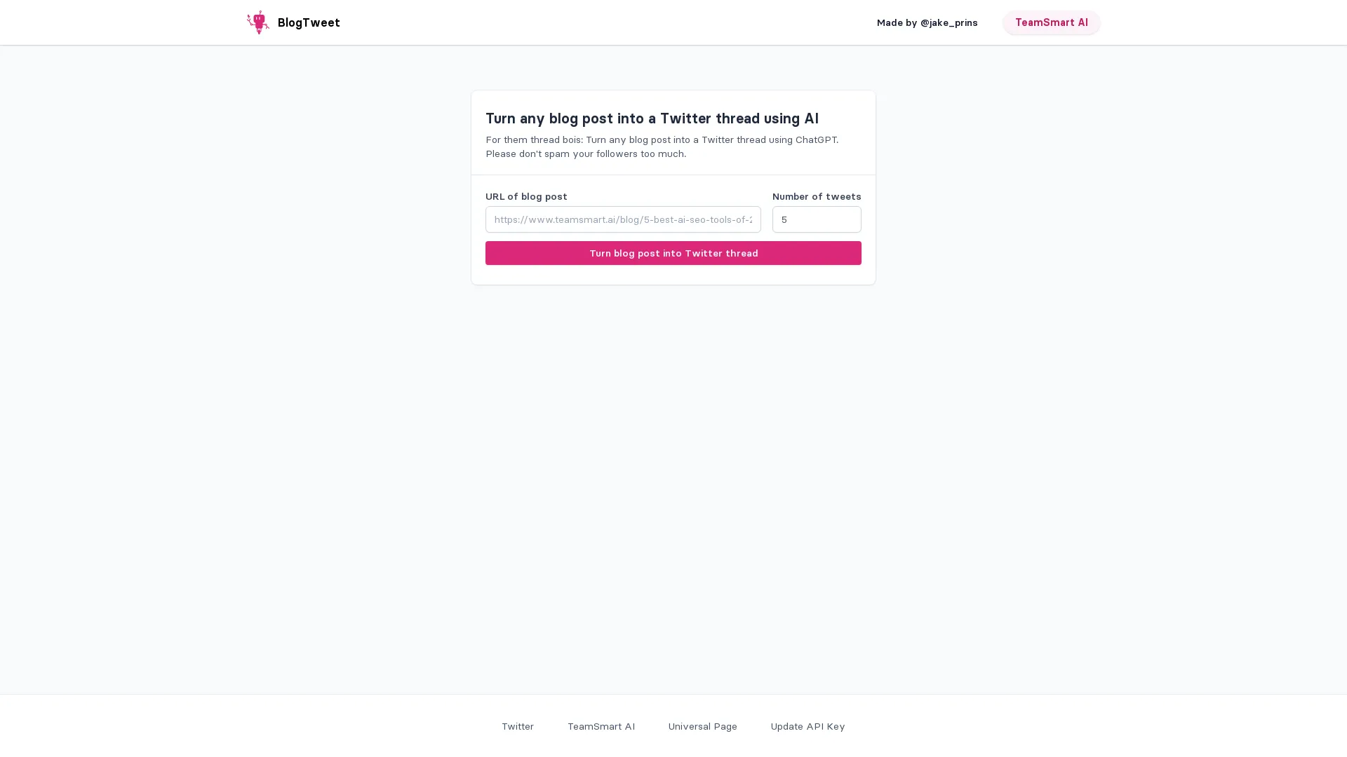 BlogTweet screenshot