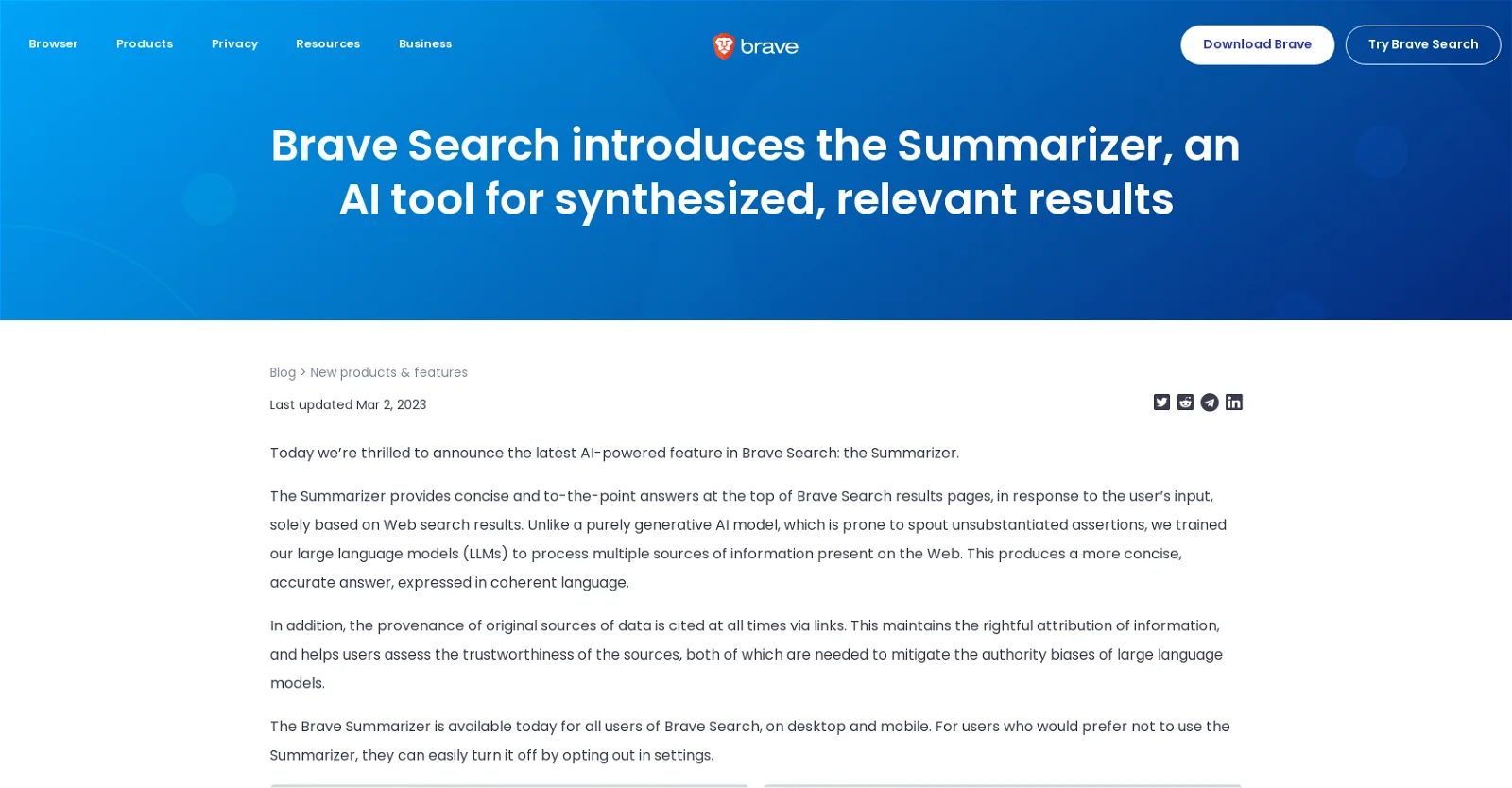 Brave Search Summarizer screenshot