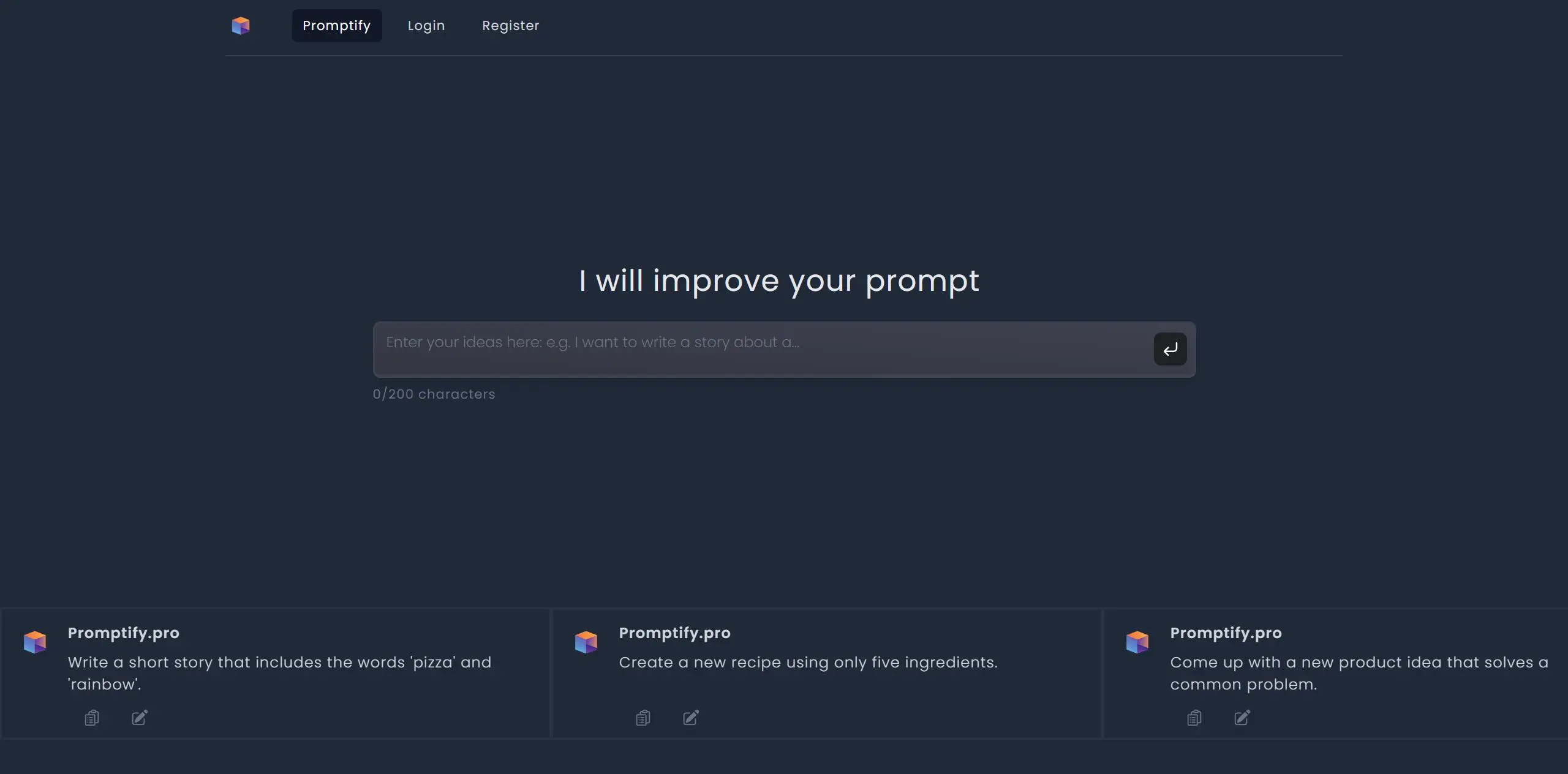 Promptify Editor screenshot