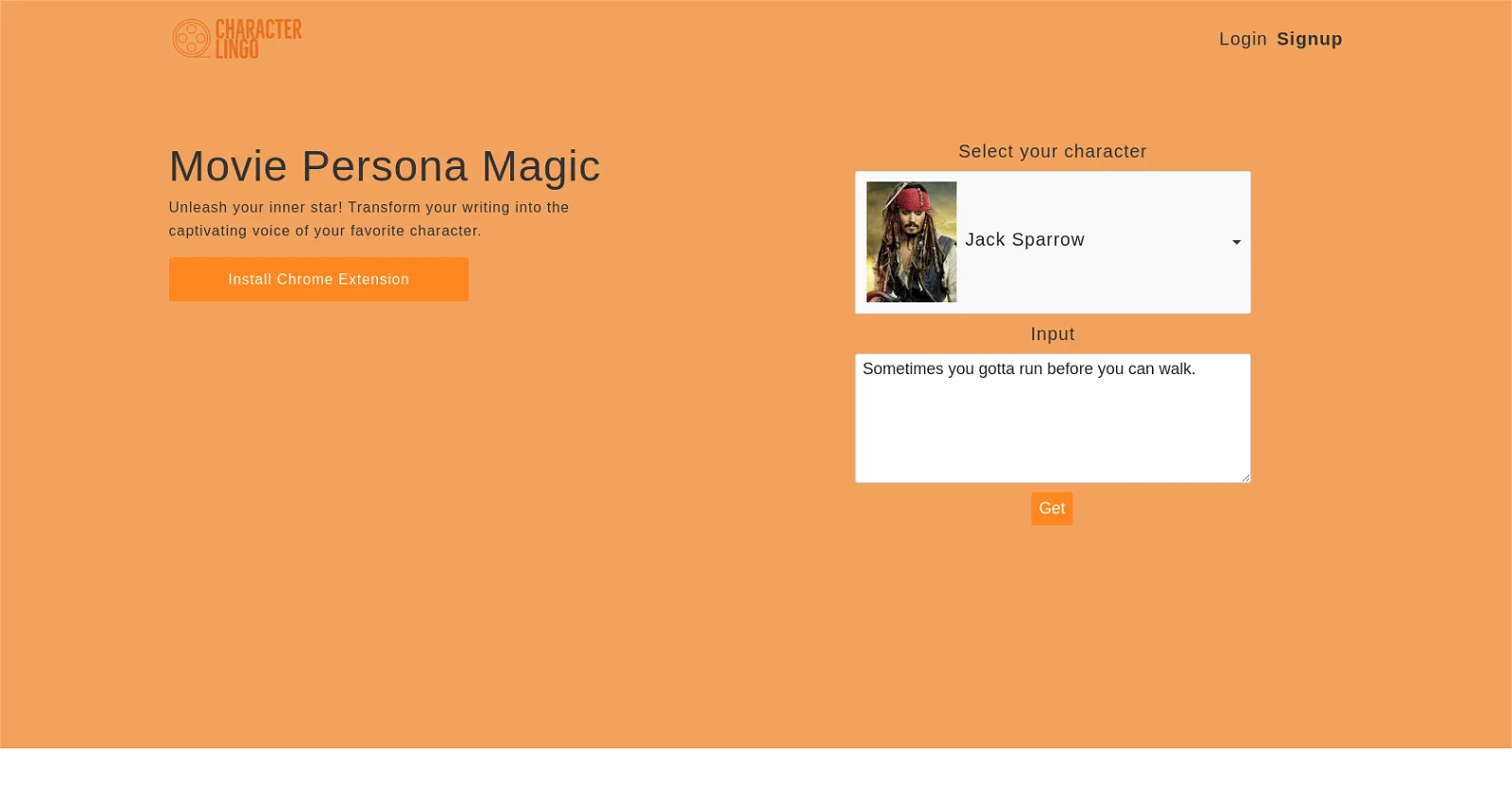 Charachter Lingo screenshot
