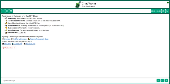 Chatworm screenshot