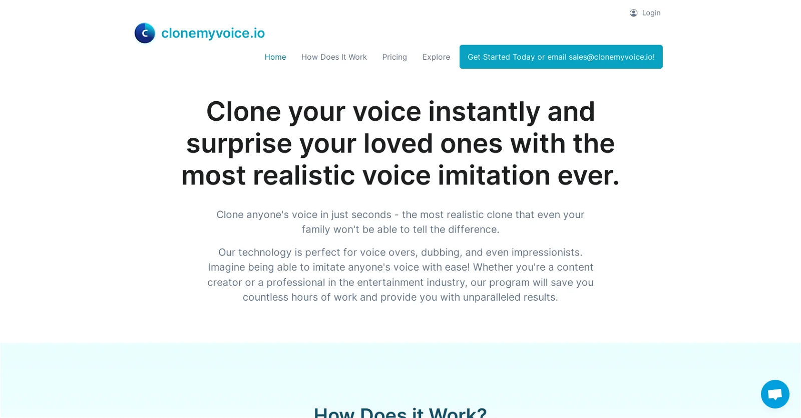 Clonemyvoice.io screenshot