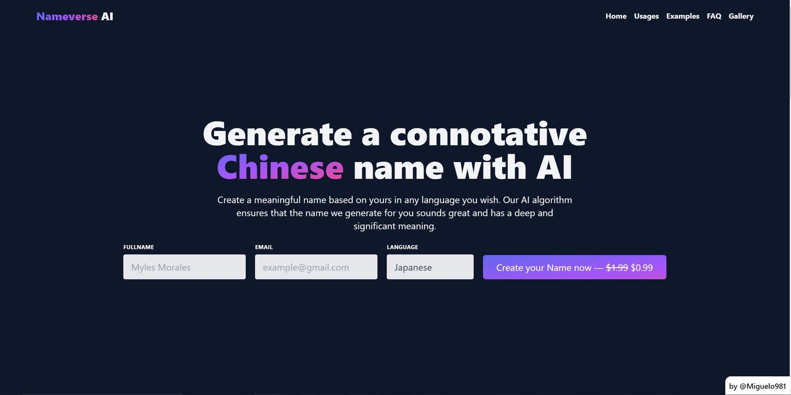 Nameverse AI screenshot