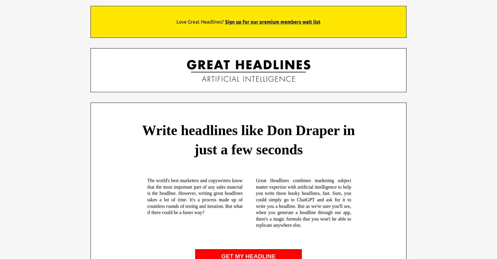 Great Headlines screenshot