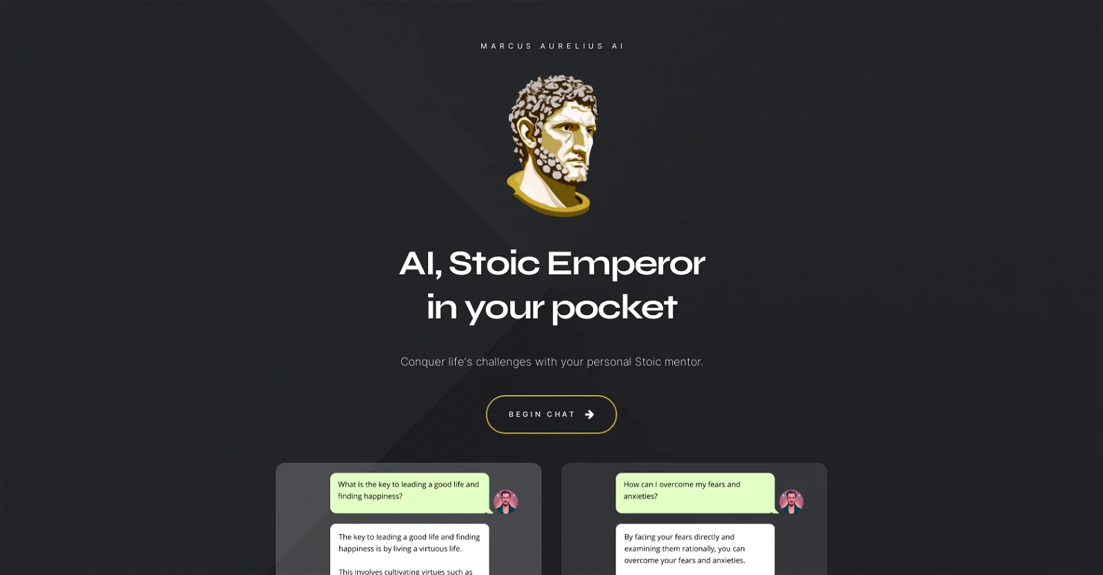 Marcus Aurelius AI screenshot
