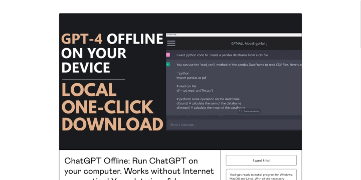Offline ChatGPT screenshot