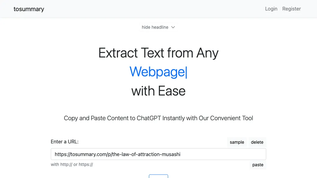 ToSummary screenshot