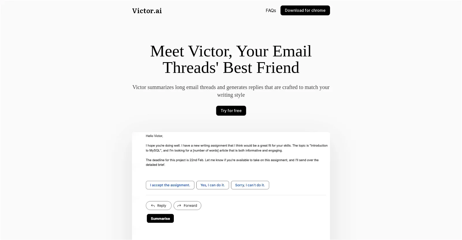 Victor screenshot
