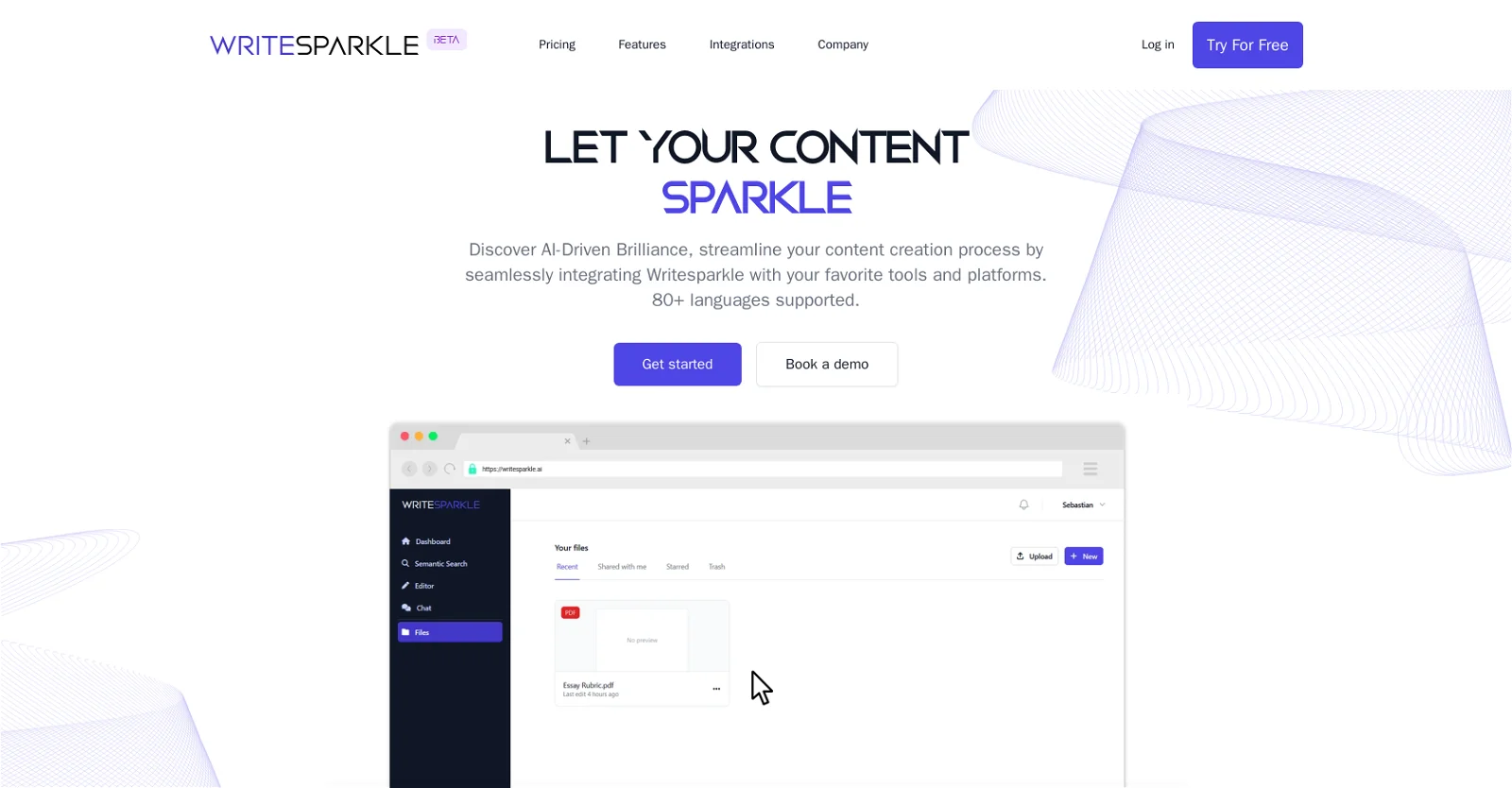 Writesparkle.ai screenshot