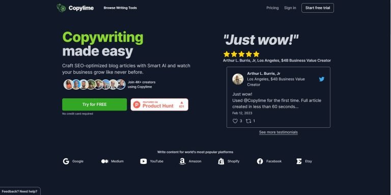 Copylime screenshot