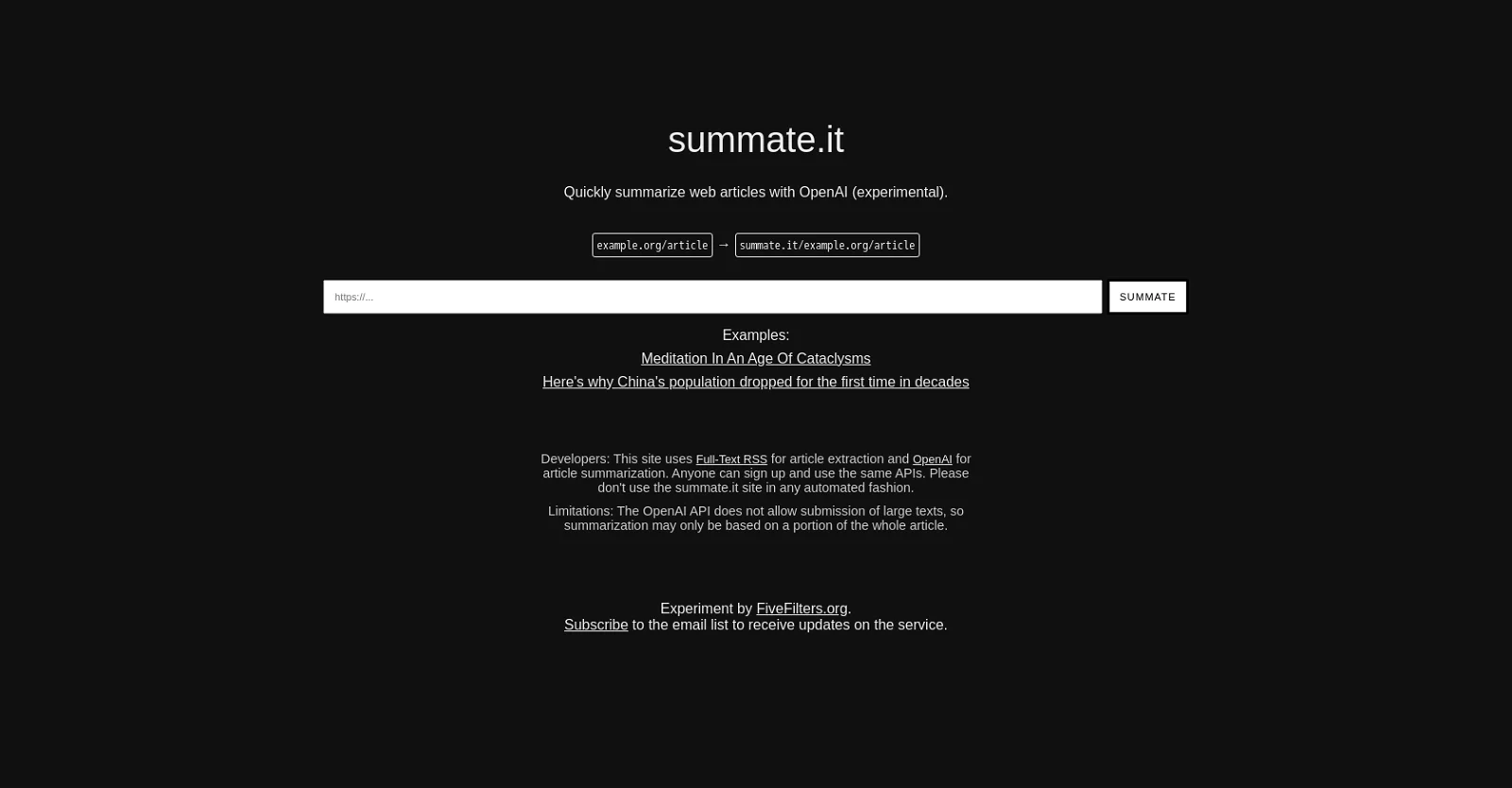 Summate.it screenshot