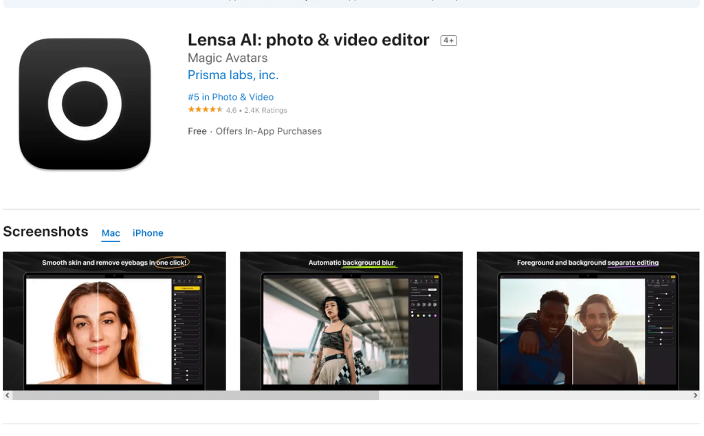Lensa screenshot