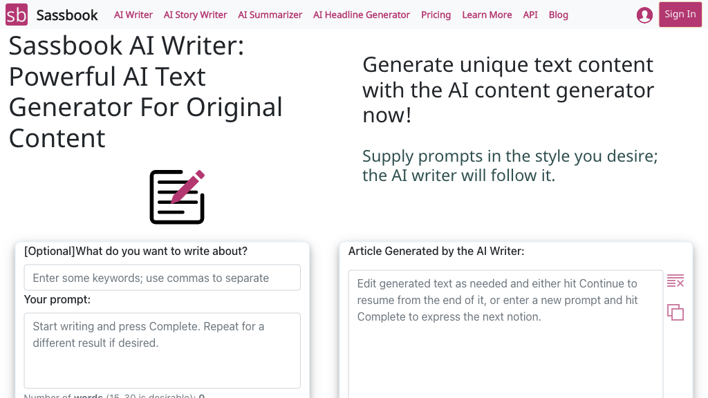 Sassbook screenshot