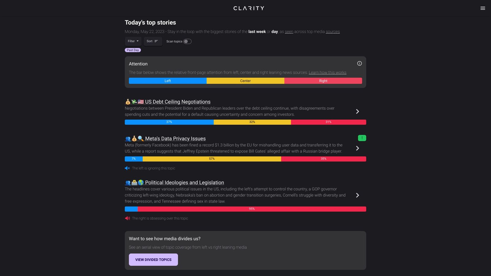 Clarity screenshot