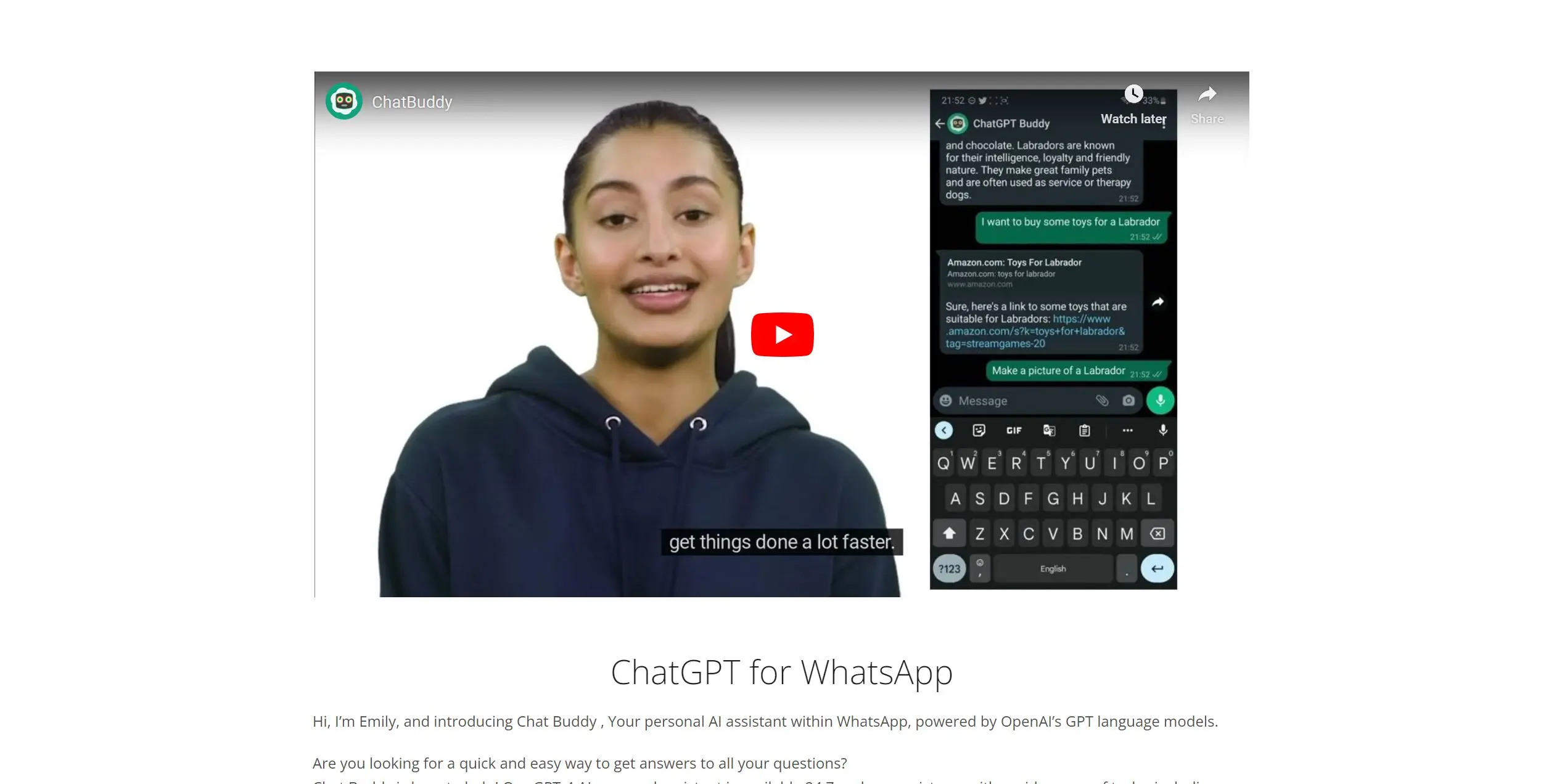 Chatbuddy screenshot