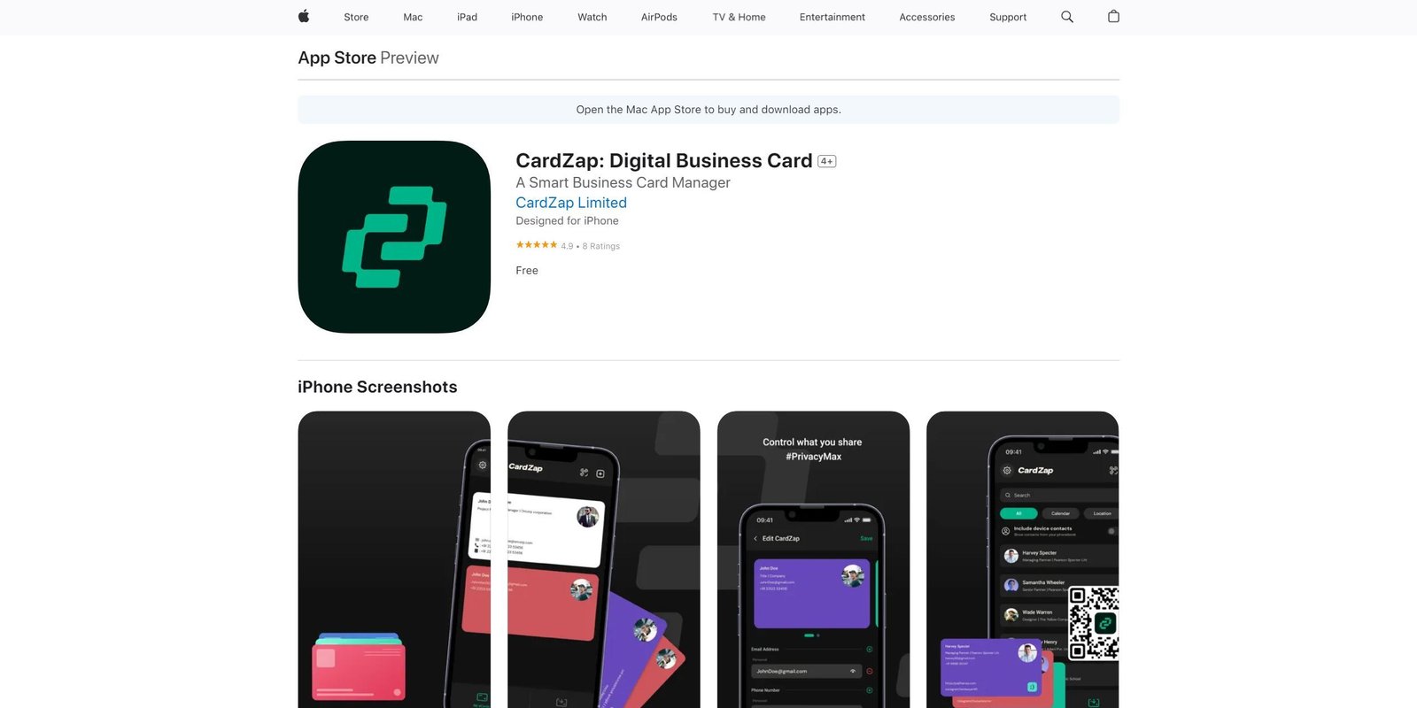 CardZap screenshot