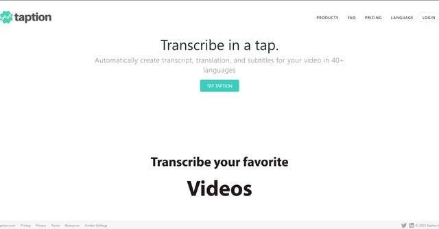 Taption screenshot