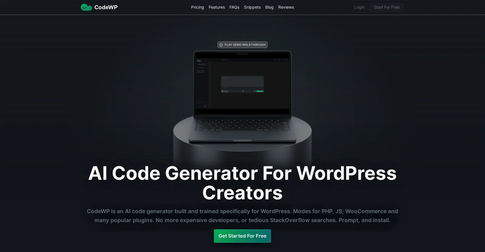 CodeWP screenshot