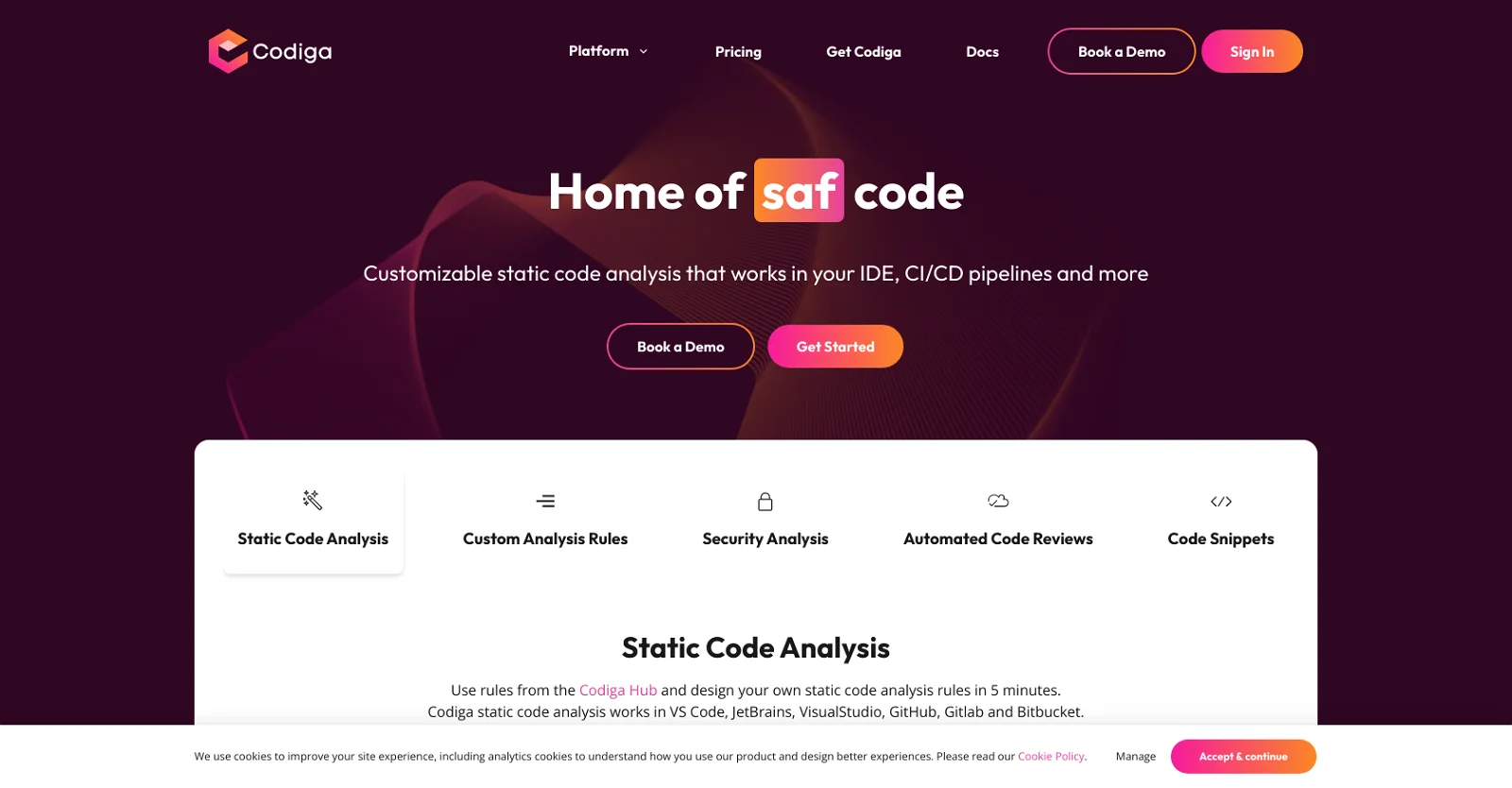 Codiga screenshot