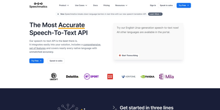 Speechmatics screenshot