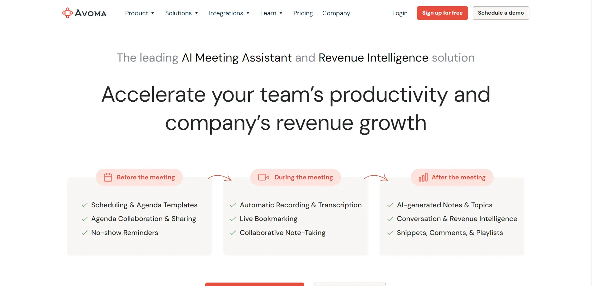 Avoma screenshot