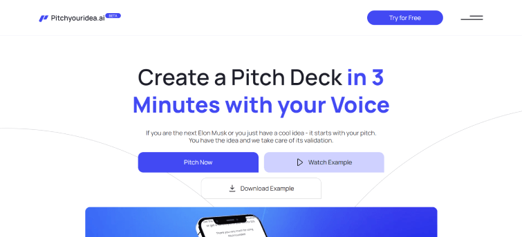 Pitchyouridea.ai screenshot
