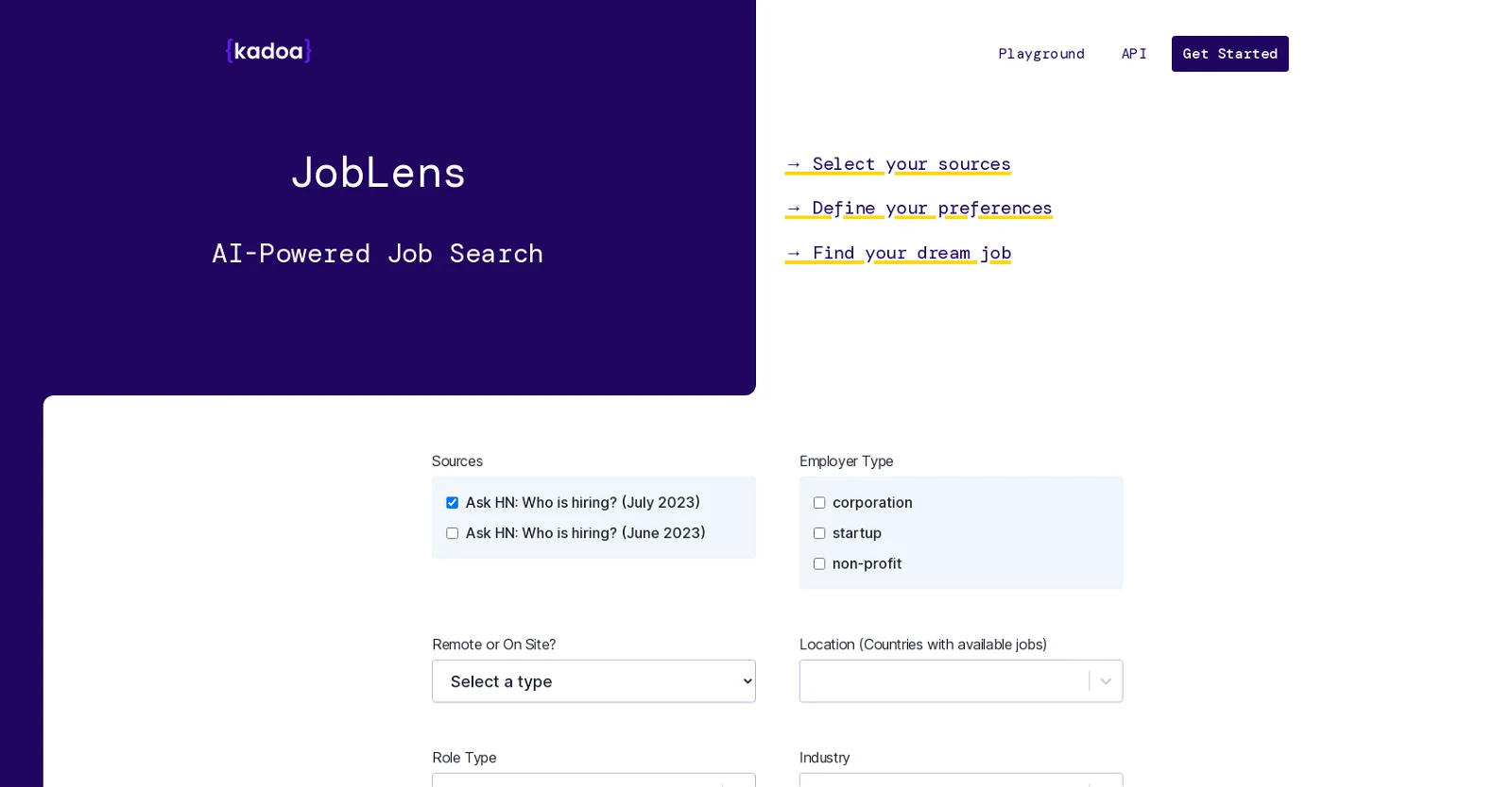 Joblens screenshot