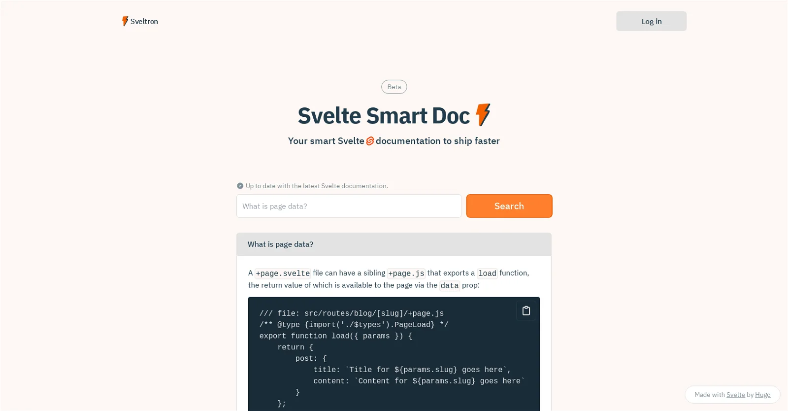 Sveltron screenshot