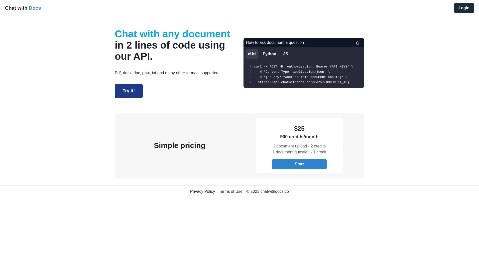 Chat with Docs screenshot