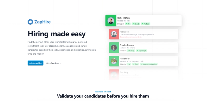 ZapHire screenshot