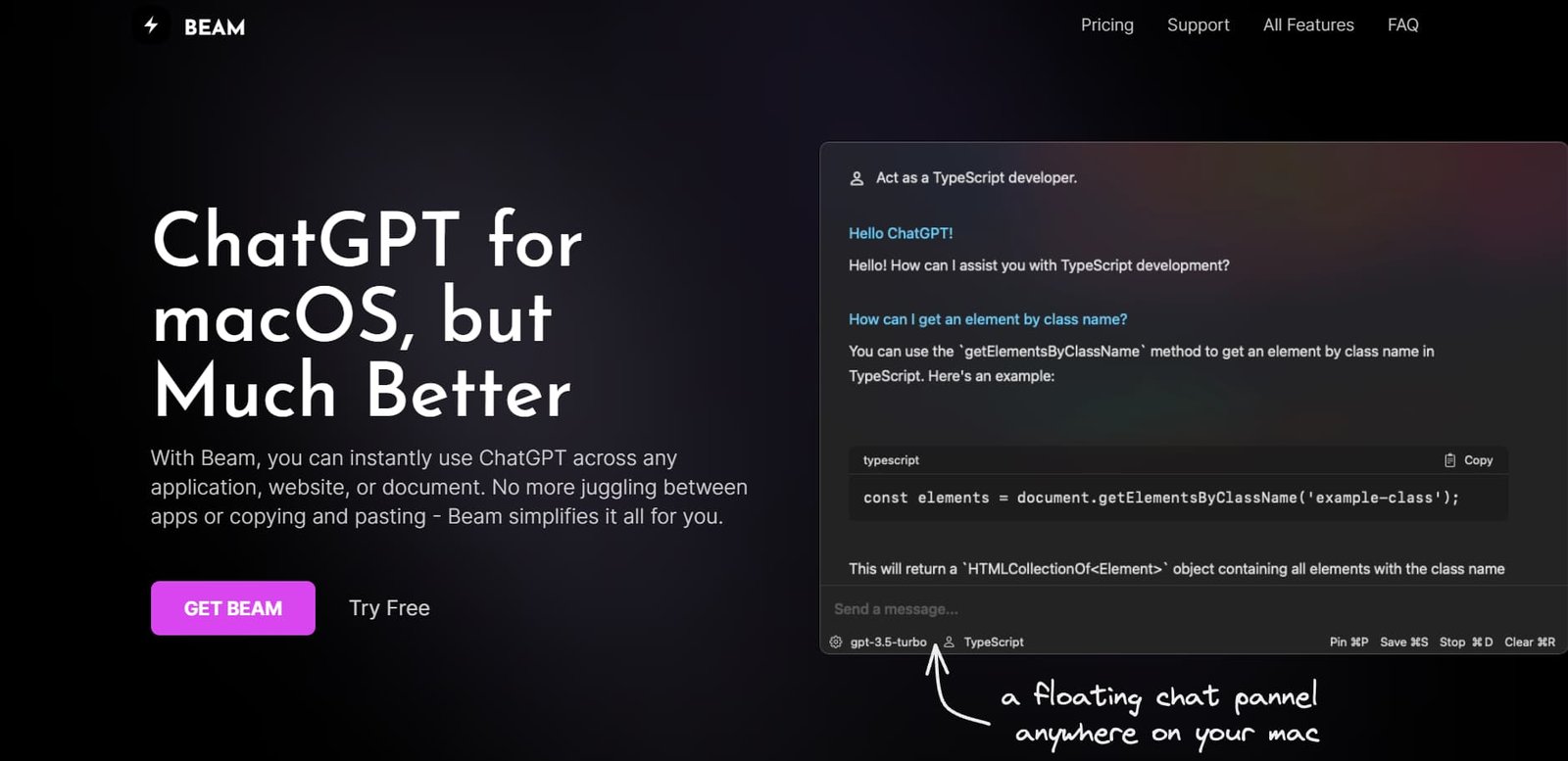Beam screenshot