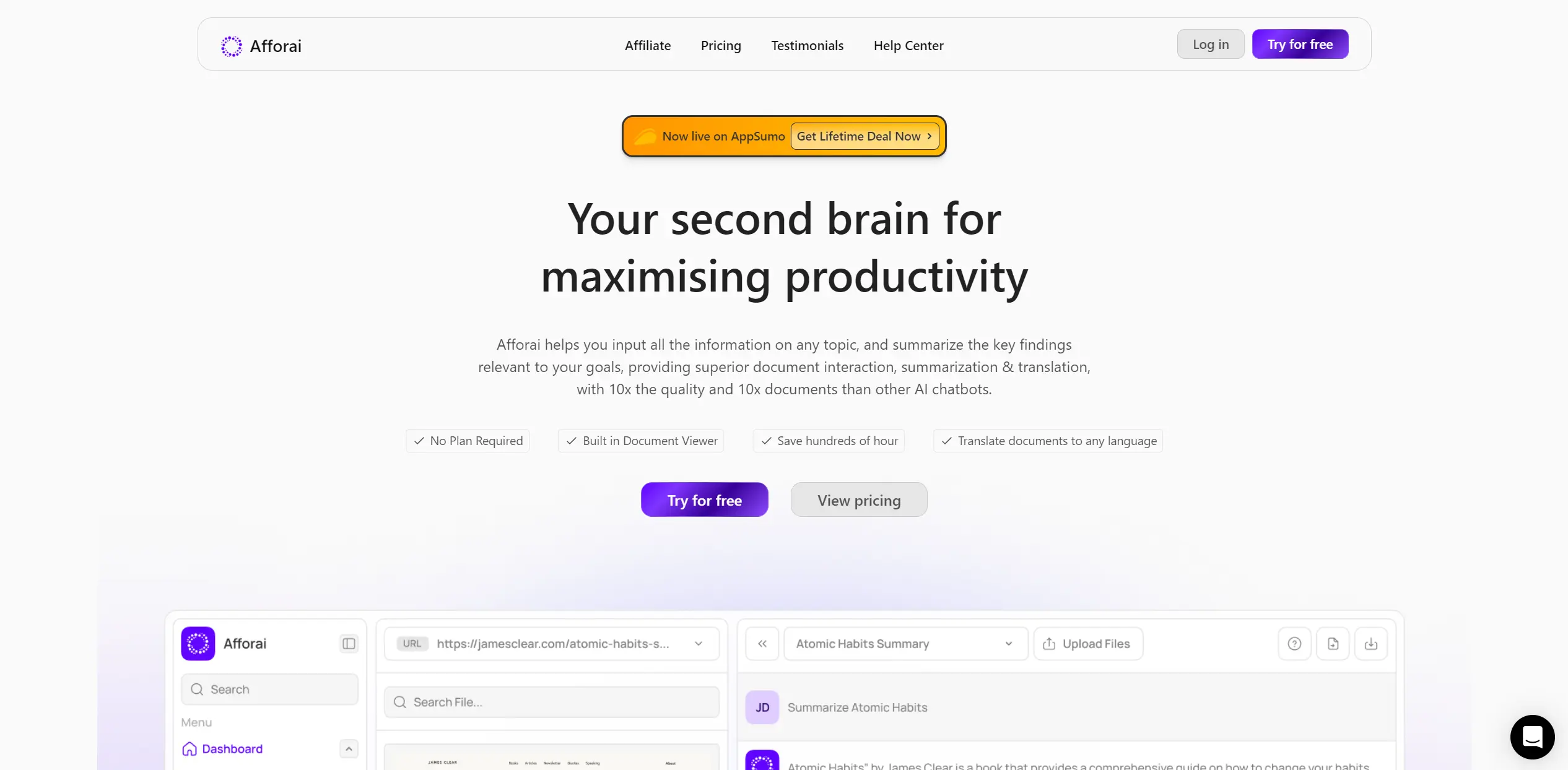 Afforai screenshot