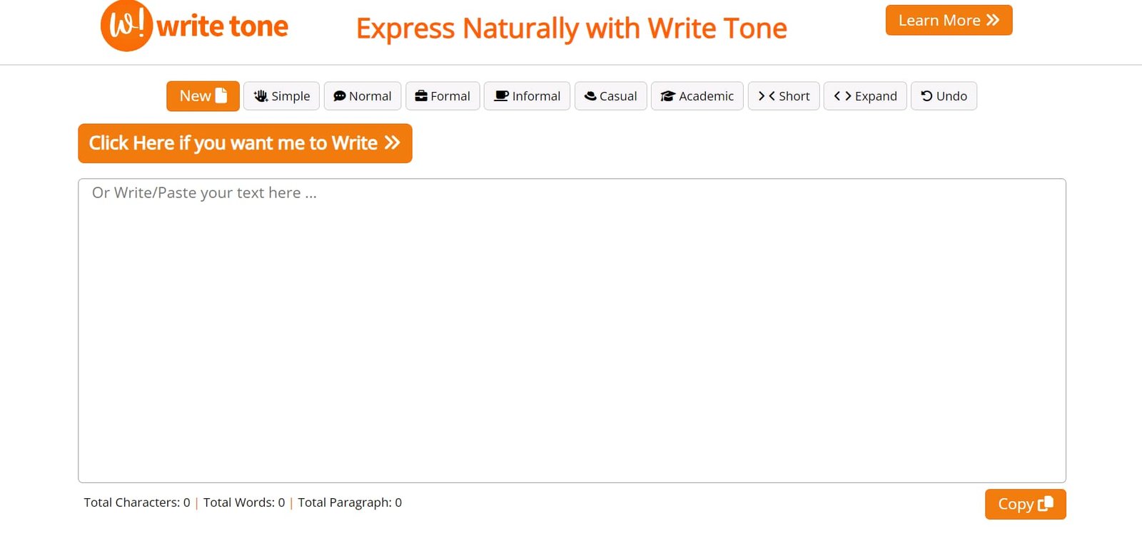 Write Tone screenshot