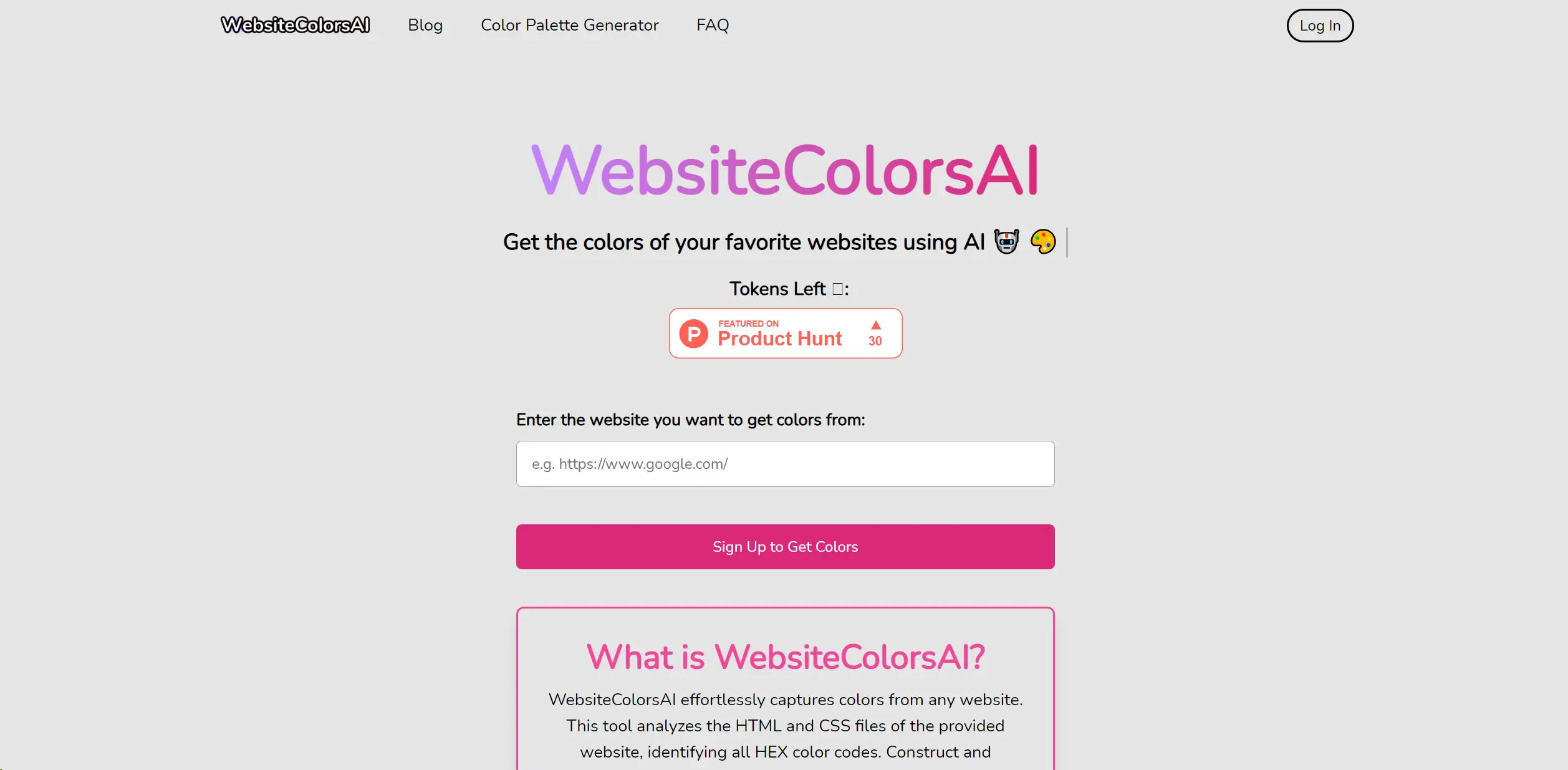 WebsiteColorsAI screenshot